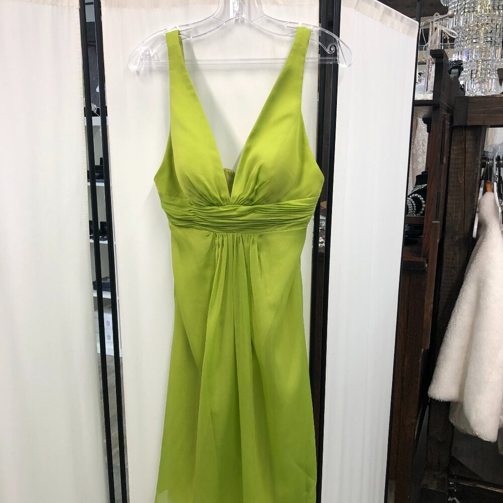 CHARTREUSE Short Bridesmaid Dress, Cruise Prom Formal Pageant, Lime Apple sz 2